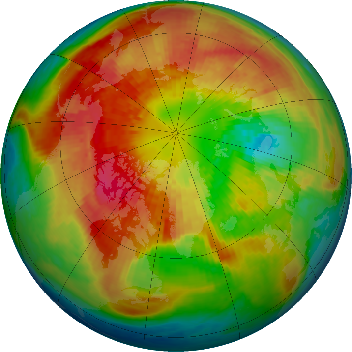 Arctic ozone map for 13 March 2004